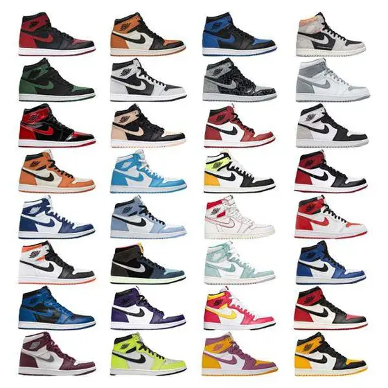 Air Jordan 1 AJ1 Retro Classic Basketball Shoes, Mid/High-Low Top, Unisex Trendy
