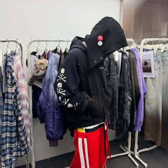 PROJECT G/R Grailz Distressed Zip‑Up Hoodie Sweatshirt Jacket