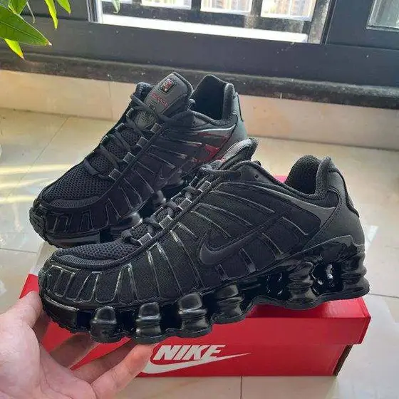 Nike Shox T Black Mesh Running Shoes, Shox Cushion, AR3566-002