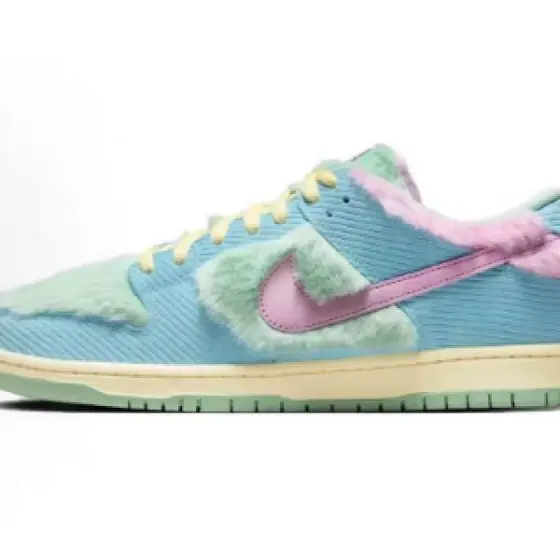 Nike Dunk Low Plush Fur &amp; Corduroy Shoes, Pastel Colorway