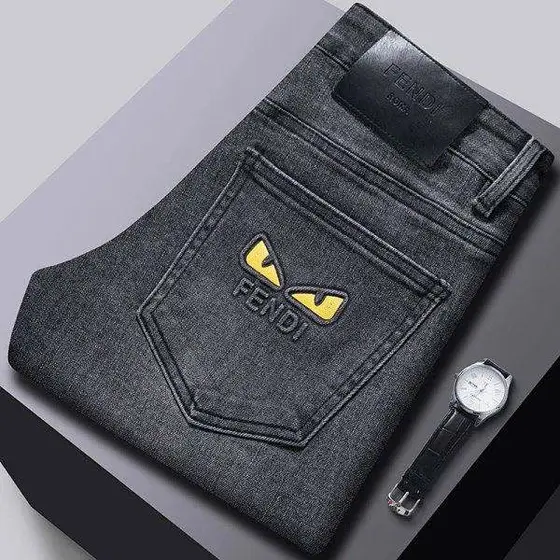Men's High-End European Style Jeans | 2025 Fall/Winter Thick | Smoky Gray | Slim