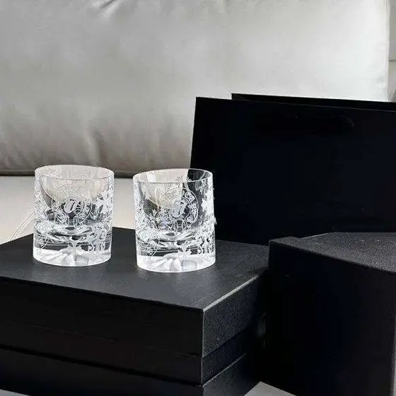 Chrome Hearts Engraved Crystal Goblet Set