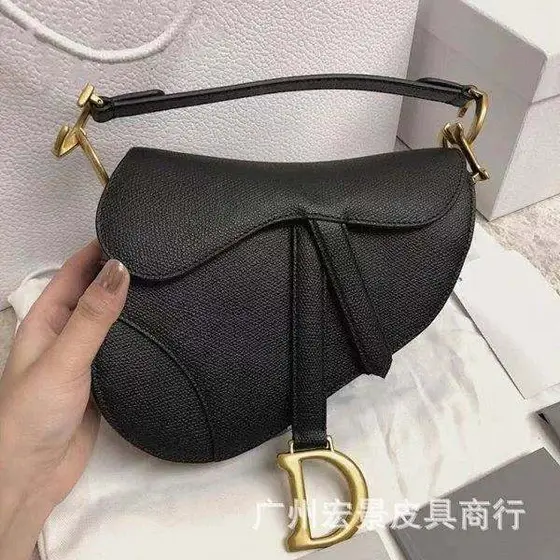 Dior Canvas Embroidered Saddle Bag, Women's Shoulder &amp; Crossbody Bag