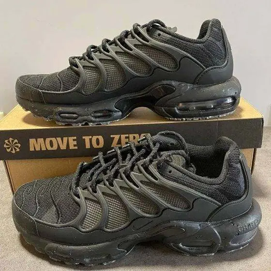 Authentic Nike Men's Air Max Terrascape Plus Running Shoes, Triple Black, Air Ma