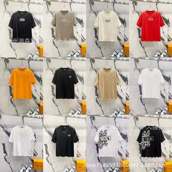 Dior Summer New Classic Embroidered Casual Loose Pullover Short Sleeve T-Shirt
