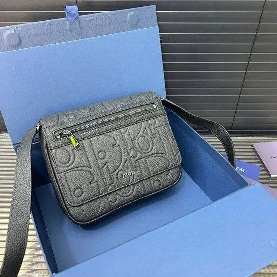 Dior Calfskin Messenger Bag, Flap Shoulder Crossbody Bag