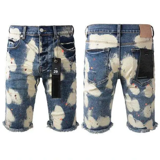 Bleached Denim Shorts
