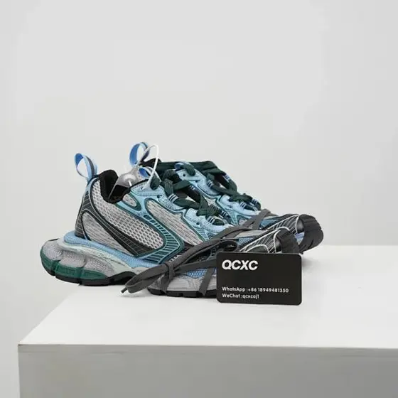 Balenciaga 3XL Mesh Sneakers, Grey Blue Unisex Chunky Dad Shoes