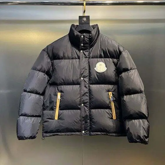 Moncler Down Jacket, Big Logo Puffer Coat with Stand Collar