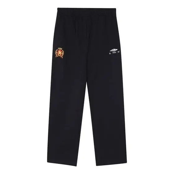 Balenciaga × Manchester United Embroidered Sweatpants, Black Unisex Loose Straig