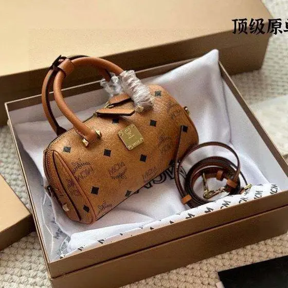 MCM Visetos Mini Boston Bag