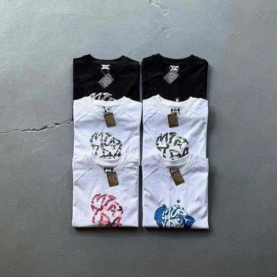 Graffiti Logo Printed Cotton Casual Tops