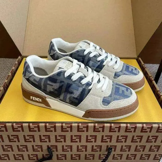Fendi FF Monogram Casual Leather Shoes