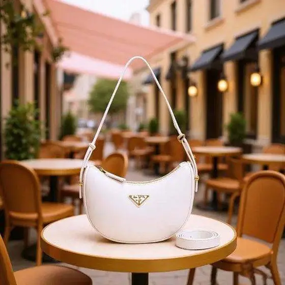 Prada 25 new niche advanced sense female leather underarm bag P home hand bill o