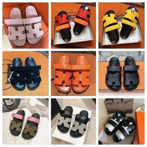 Hermes Oran Leather Slide Sandals