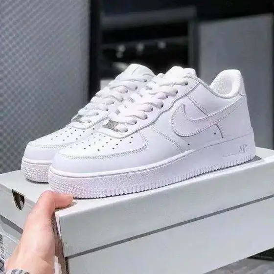 Nike AF1 Air Force One Pure White Low-top Casual Sneakers Student Trendy Shoes K