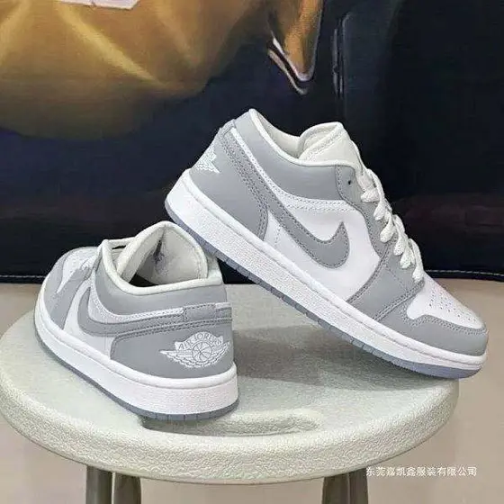 Nike AJ1 Low-top White Gray Campus Men's and Women's Couples Trendy Ins All-matc