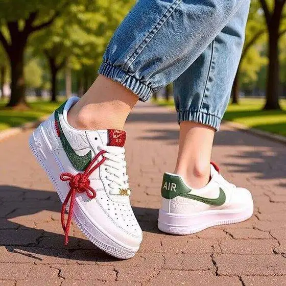 Nike White Shoes Air Force One Men's Men's and Women's Leather Sports Casual Boa