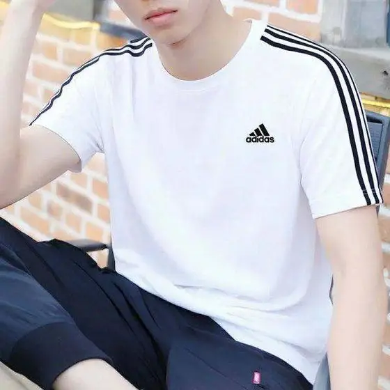 Summer Adidas Sports Couple Casual T-shirt Short Sleeve Top Clover T-shirt Men's