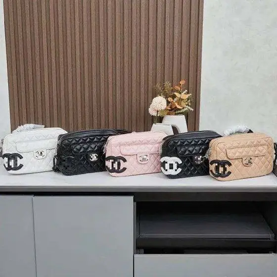 Chanel Contrast CC Quilted Chain Camera Bag Women Crossbody Mini Bag