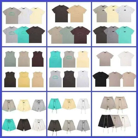 Essentials Summer Set Short‑Sleeve T‑Shirt Tank Top Drawstring Sweat Shorts