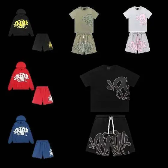 Rta Denim Short Sleeve T‑Shirt Drawstring Sweat Shorts Unisex Streetwear