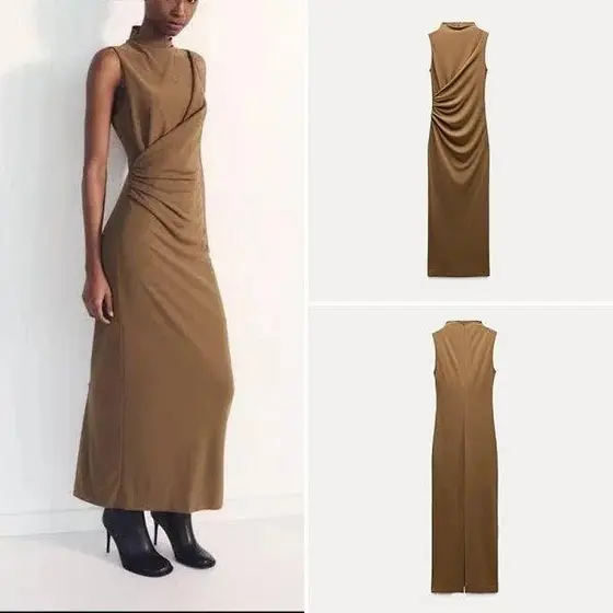 Ruched Sleeveless Dress